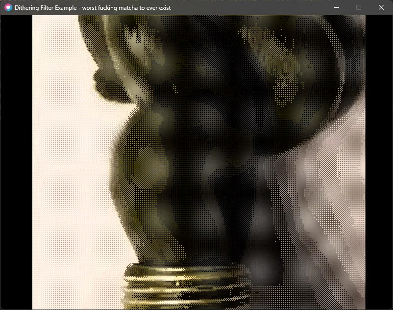 image of that matcha in a tube with the dithering filter