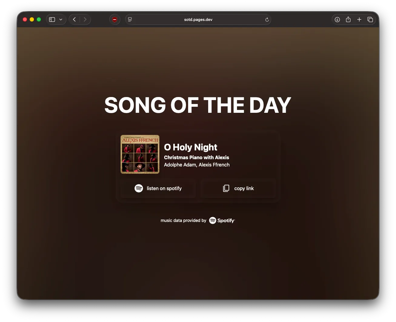 song of the day website