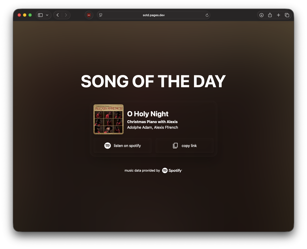 song of the day website