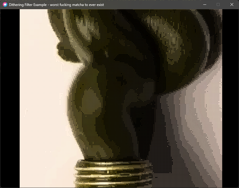 image of that matcha in a tube with the dithering filter